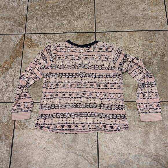 Tommy Hilfiger Women's Large Pajamas Thermal Pink Black 2 Piece Pjs Sleepwear - Picture 8 of 9